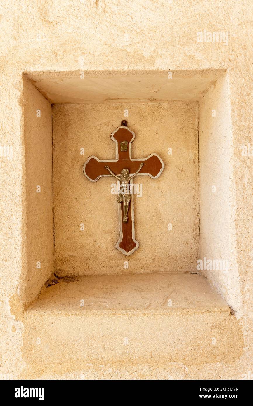 Le monastère Rouge, Croix dans la niche à Basilique, ancien monastère, Sohag (Suhag, Suhaj), Egypte, Afrique du Nord, Afrique Banque D'Images