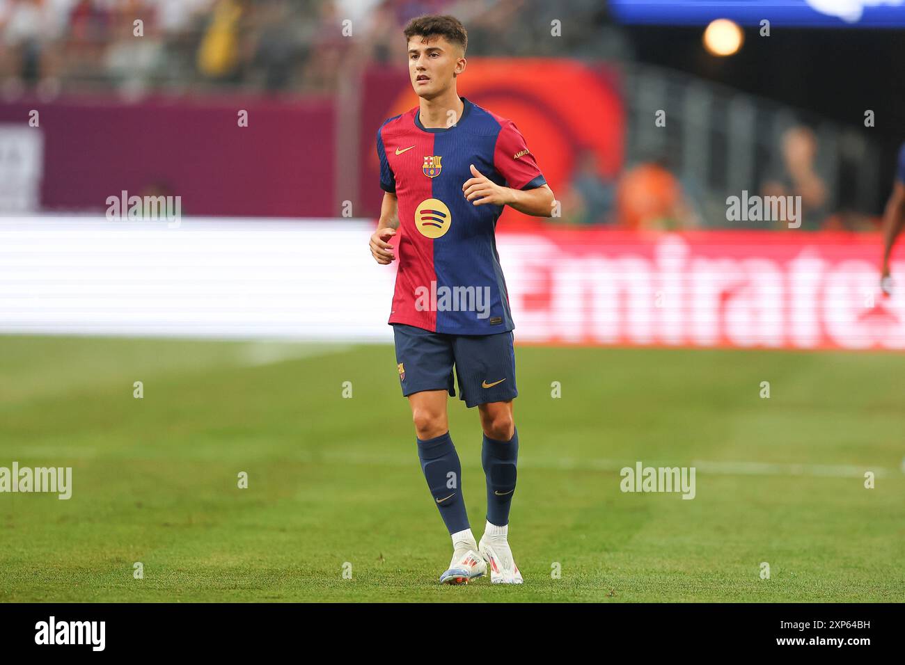 EAST RUTHERFORD, NJ - AUGUST 03: Unai Hernandez #14 of Barcelona during the Soccer Champions Tour game on August 3, 2024 at MetLife Stadium in East Rutherford, New Jersey. (Photo by Rich Graessle/Icon Sportswire) (Icon Sportswire via AP Images) Banque D'Images