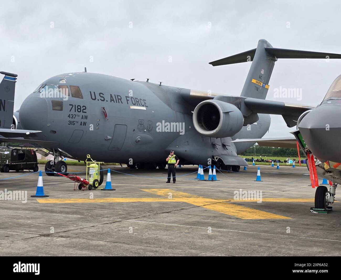 RAF Fairford, Royaume-Uni. 20 juillet 2024. Boeing C-17A Globemaster III en exposition statique au Royal International Air Tattoo 2024. Banque D'Images
