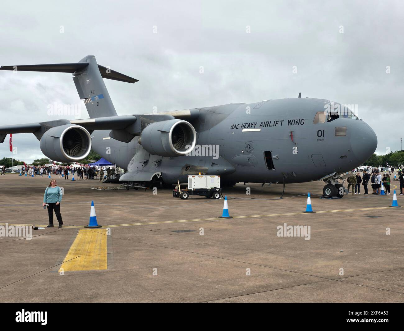 RAF Fairford, Royaume-Uni. 20 juillet 2024. Boeing C-17A Globemaster III en exposition statique au Royal International Air Tattoo 2024. Banque D'Images