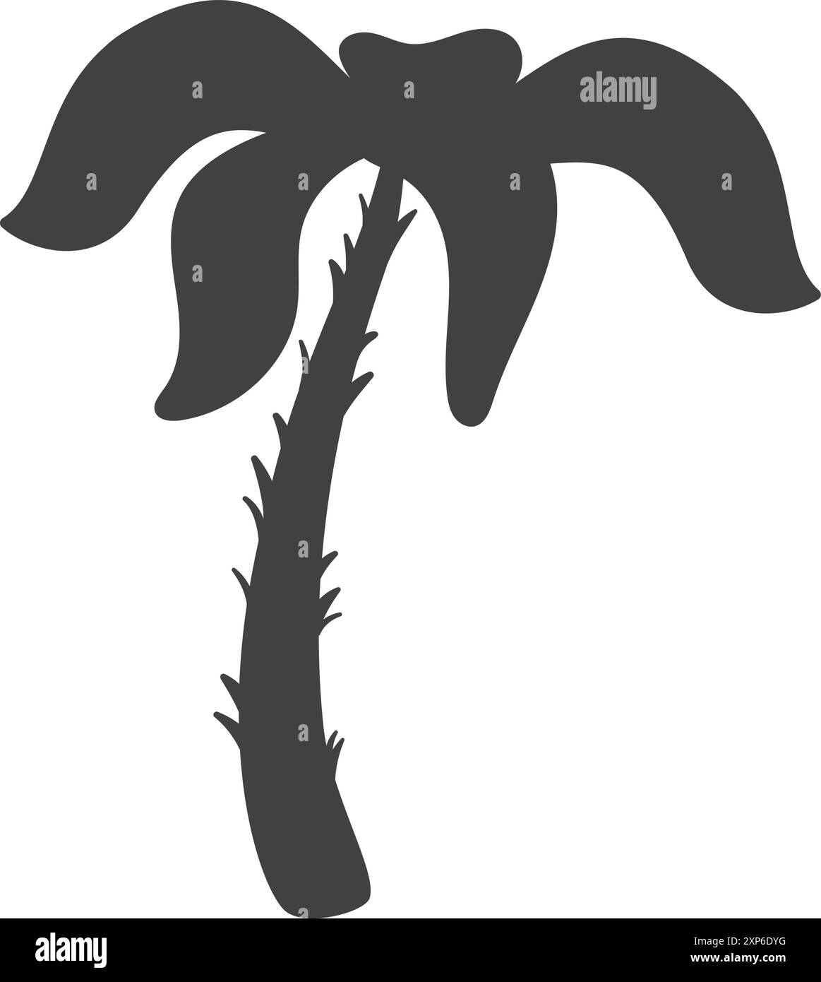 Icône d'arbre de plage tropical. Silhouette noire de palme Illustration de Vecteur