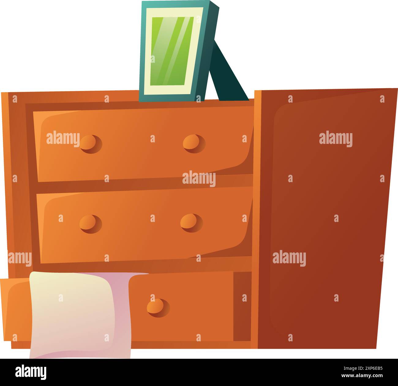 Icône de dessin animé de commode de commode en bois. Meuble commode Illustration de Vecteur