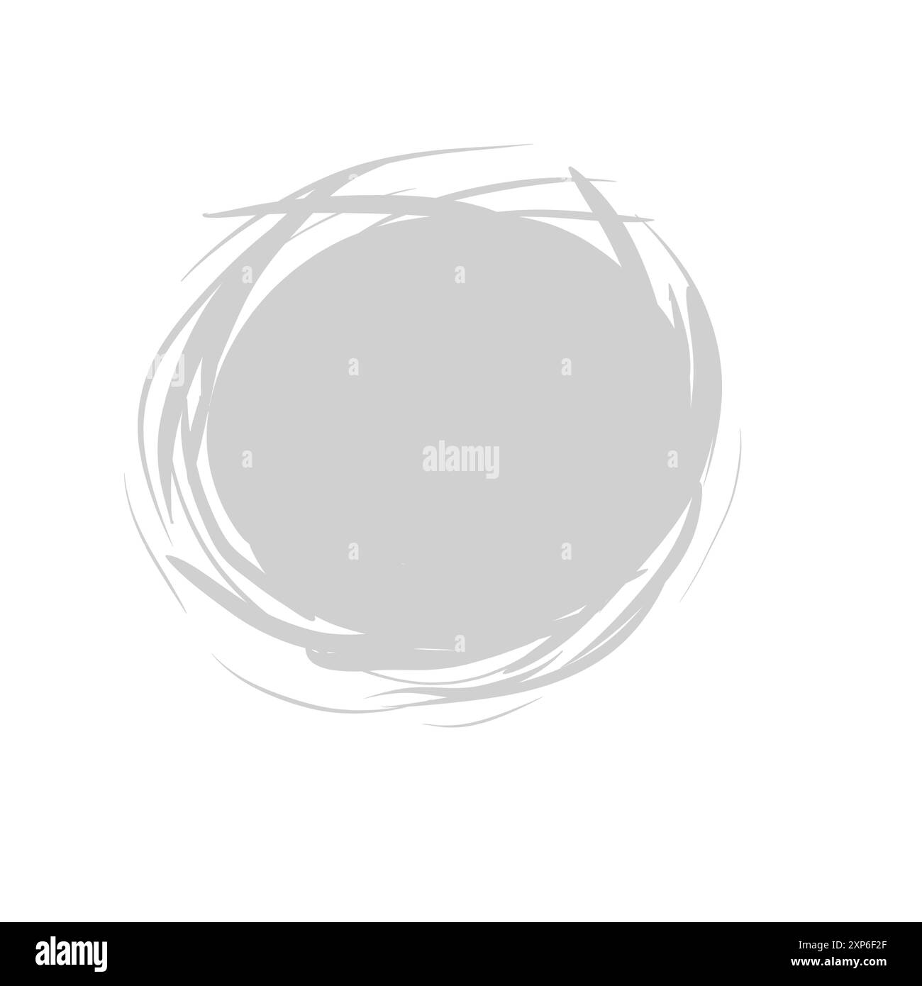 Bannière grise ronde avec bords déchirés rayures illustration Banque D'Images