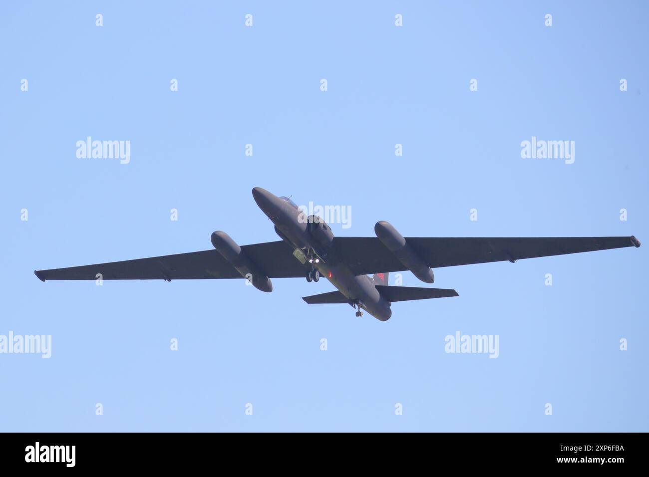 RAF Fairford, Royaume-Uni. 18 juillet 2024. Un avion espion Lockheed U2 de l'USAF atterrit au RIAT Air Show de cette année. Banque D'Images