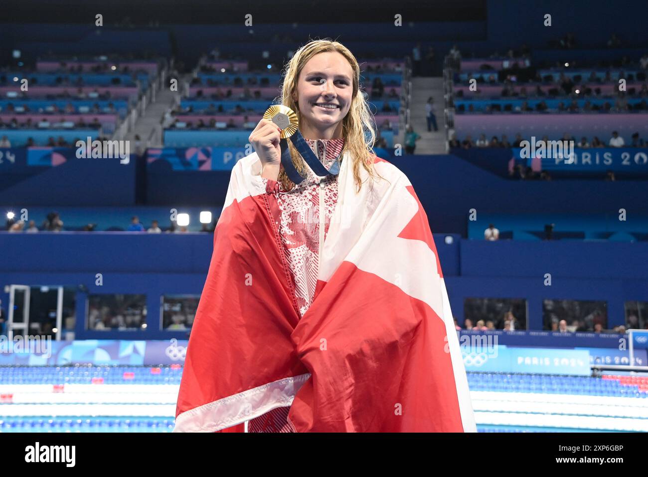 Paris, France. 3 août 2024. Summer McIntosh ( CAN ) Médaille d'or