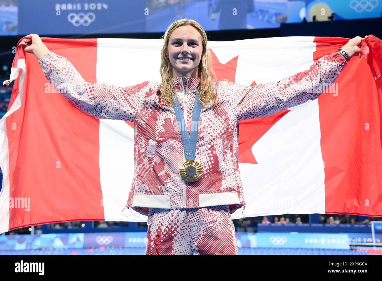 Paris, France. 3 août 2024. Summer McIntosh ( CAN ) Médaille d'or