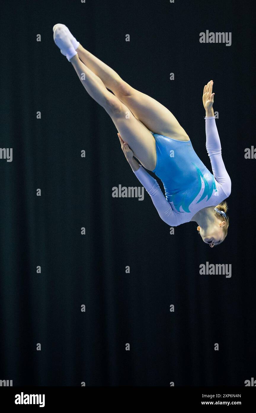 Championnats britanniques de trampoline, de DMT et de Tumbling 2014. Liverpool Echo Arena. Photos par Alan Edwards www.f2images.com Banque D'Images