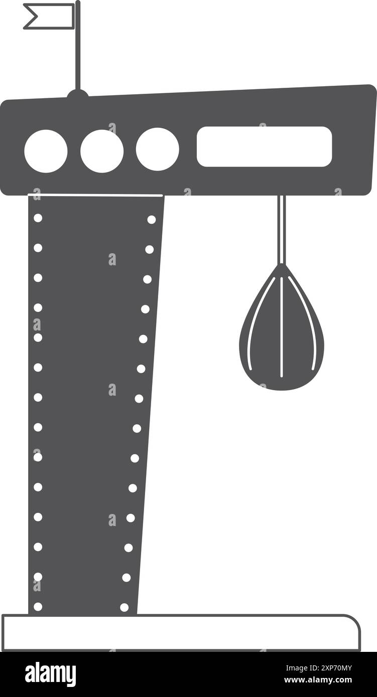 Icône noire d'attraction de force. Festival Funfair jeu Illustration de Vecteur