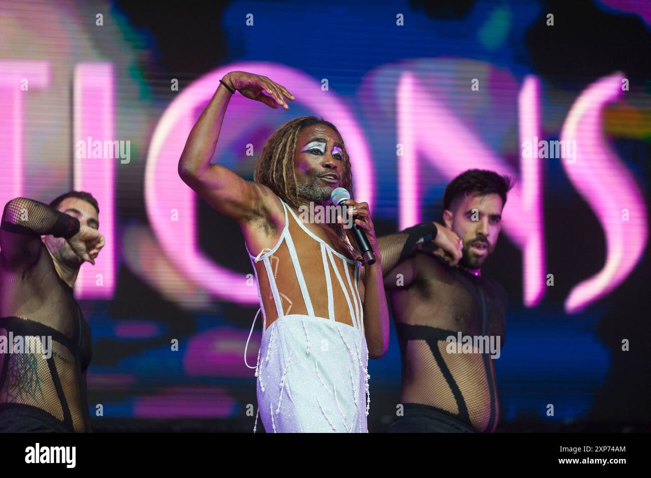 Brighton Pride, Royaume-Uni, 3 août 2024. Billy porter se produit à Fabuloso dans le parc pour Brighton Pride dans Preston Park. Crédit : Francesca Moore/Alamy Live News Banque D'Images