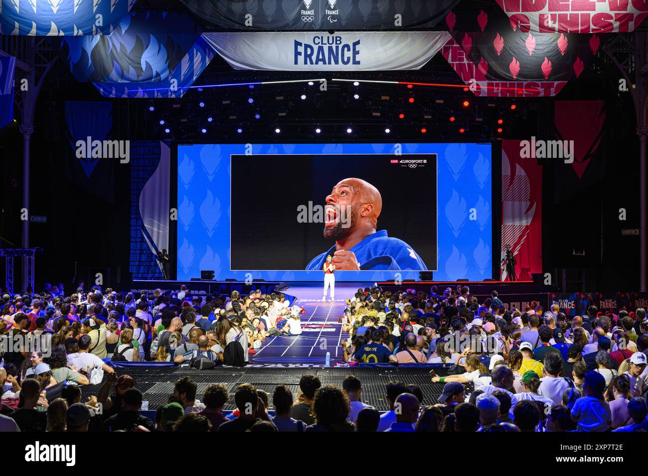 FRANCE. PARIS (75) (19ÈME ARRONDISSEMENT) PARIS JEUX OLYMPIQUES 2024. PENDANT LES JEUX OLYMPIQUES, LE CLUB FRANCE, SITUÉ DANS LA GRANDE HALLE DE LA VILLETTE, Banque D'Images