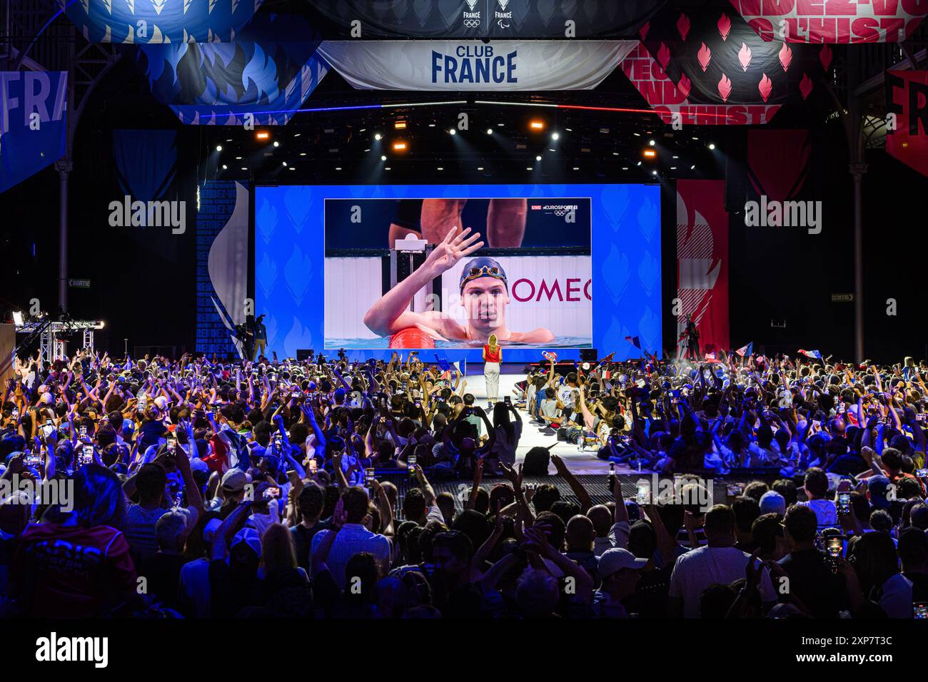 FRANCE. PARIS (75) (19ÈME ARRONDISSEMENT) PARIS JEUX OLYMPIQUES 2024. PENDANT LES JEUX OLYMPIQUES, LE CLUB FRANCE, SITUÉ DANS LA GRANDE HALLE DE LA VILLETTE, Banque D'Images
