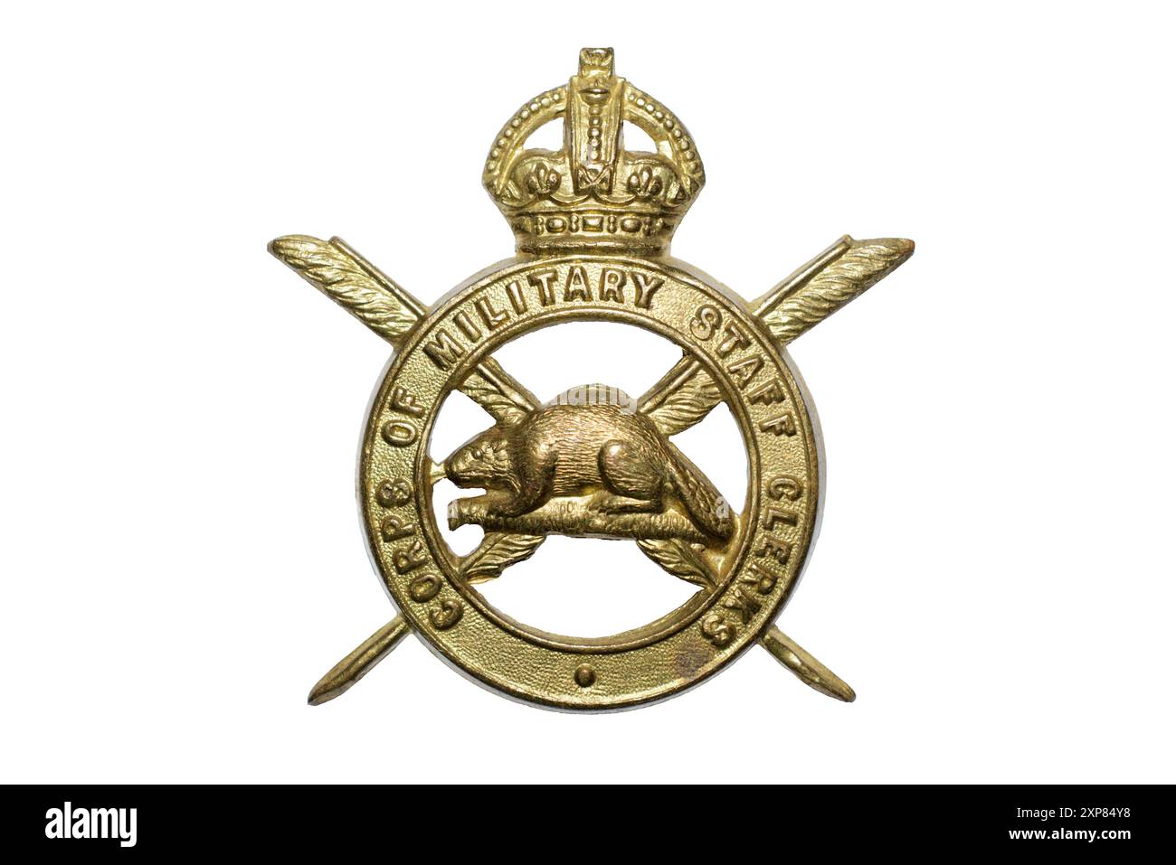 Insigne de la casquette du corps canadien des greffiers d'état-major militaire, c.1907-1946. Banque D'Images