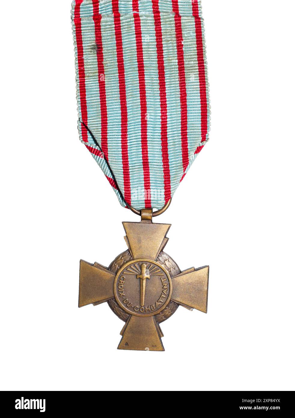 La Croix de combattant, médaille française originellement pour les vétérans de la première Guerre mondiale. Banque D'Images