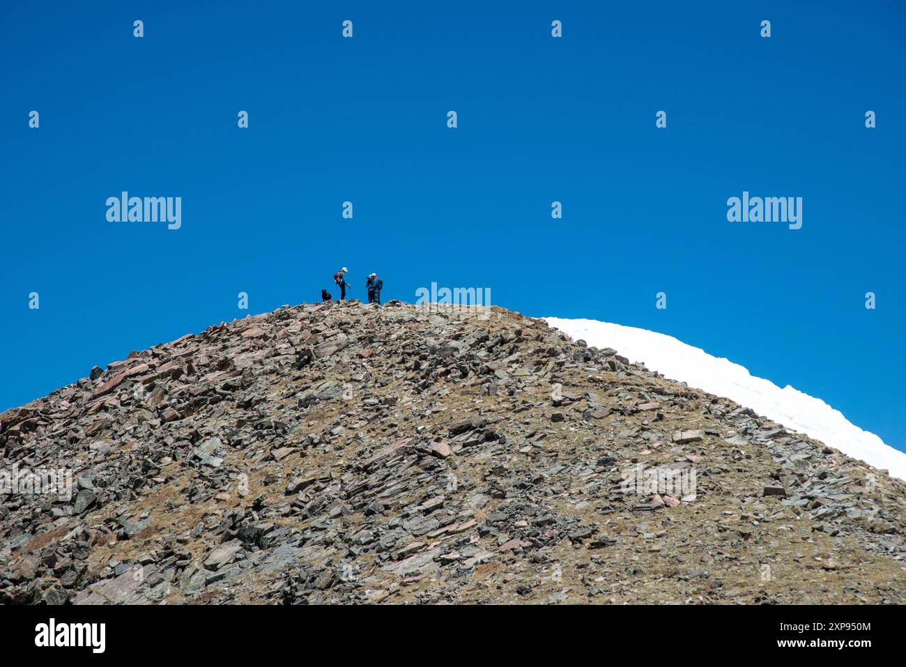 Randonneurs au sommet du Mont Walter dans les montagnes Sangre de Cristo. Taos, Nouveau Mexique Banque D'Images