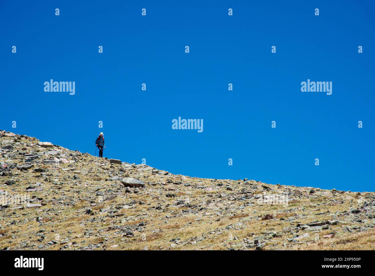 Randonneurs au sommet du Mont Walter dans les montagnes Sangre de Cristo. Taos, Nouveau Mexique Banque D'Images