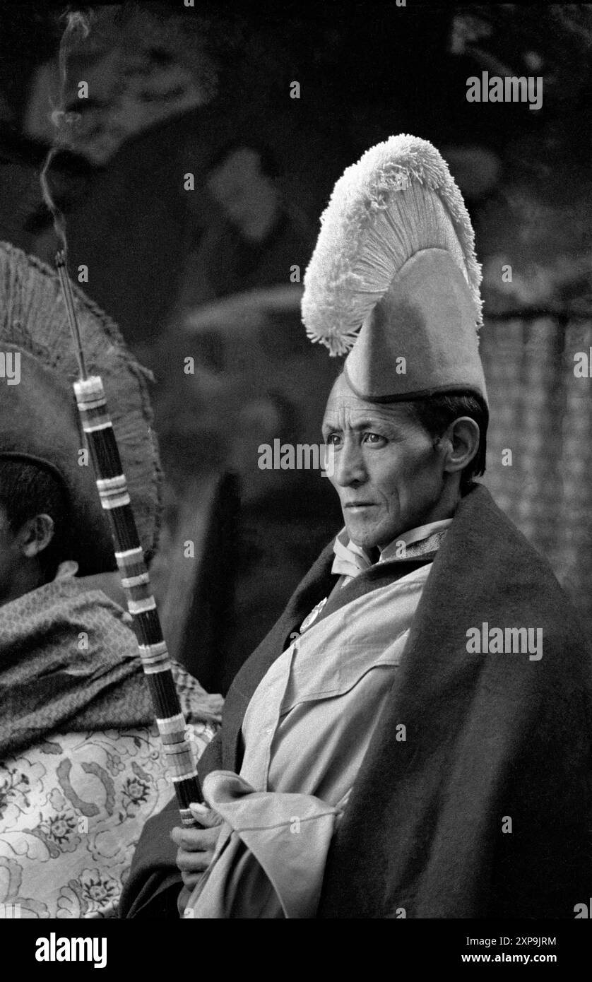 Les danses Cham au monastère bouddhiste tibétain Thiksey ont lieu chaque année au Ladakh, en Inde - 1988 Banque D'Images
