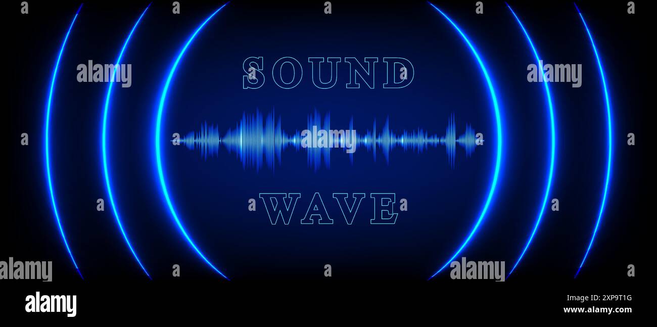 Abstrait Sound Wave Blue Digital Frequency conception graphique de longueur d'onde illustration vectorielle Illustration de Vecteur