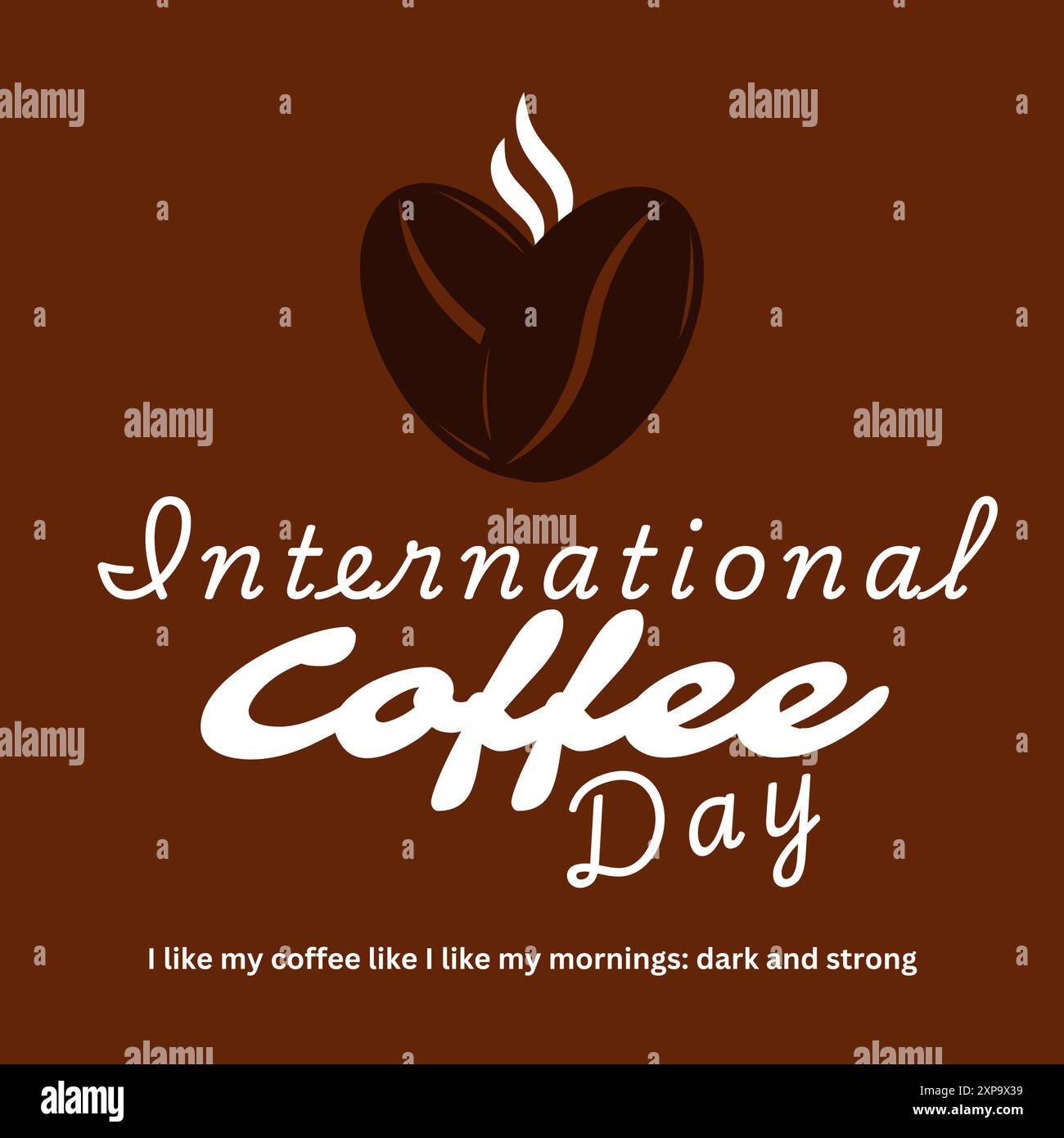 Journée internationale du café, isolé sur fond de couleur brun de texture de café, grains de café avec flamme, concept de café chaud adapté aux logos Illustration de Vecteur