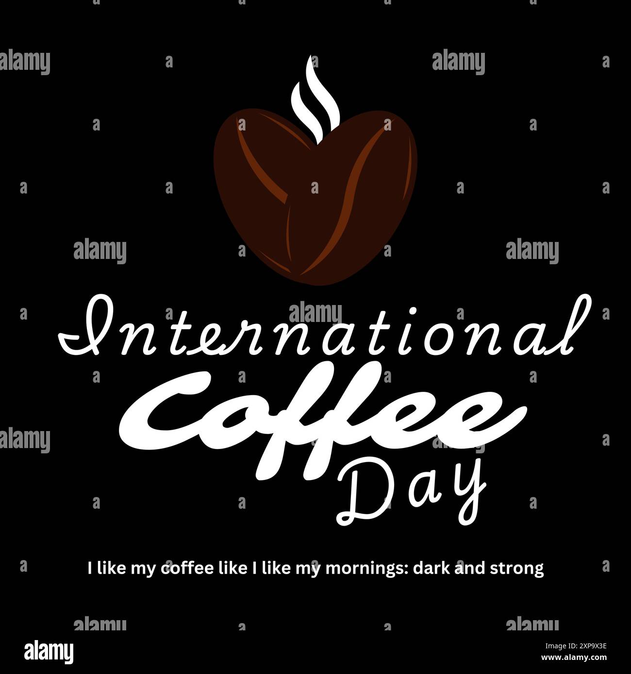 Journée internationale du café, isolé sur fond de couleur brun de texture de café, grains de café avec flamme, concept de café chaud adapté aux logos Illustration de Vecteur