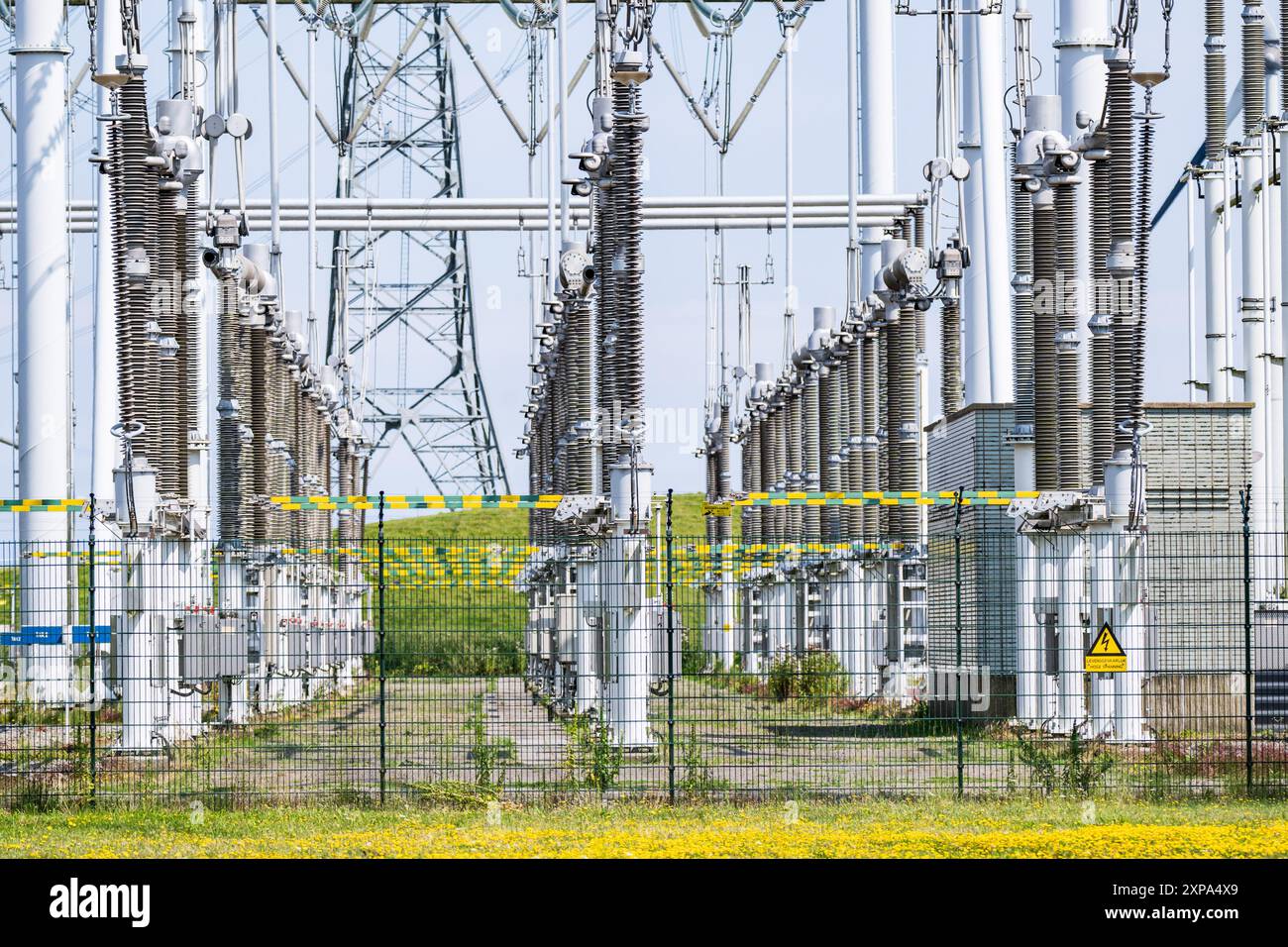 Eemshaven - réseau haute tension dans l'Eemshaven. ANP / Hollandse Hoogte Venema Media pays-bas Out - belgique Out Banque D'Images