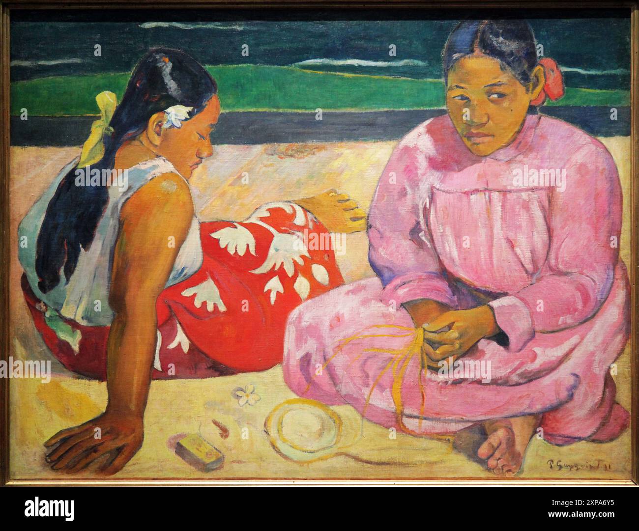 Femmes tahitiennes femmes de Tahiti 1891 Paul Gauguin 1848-1903. Banque D'Images