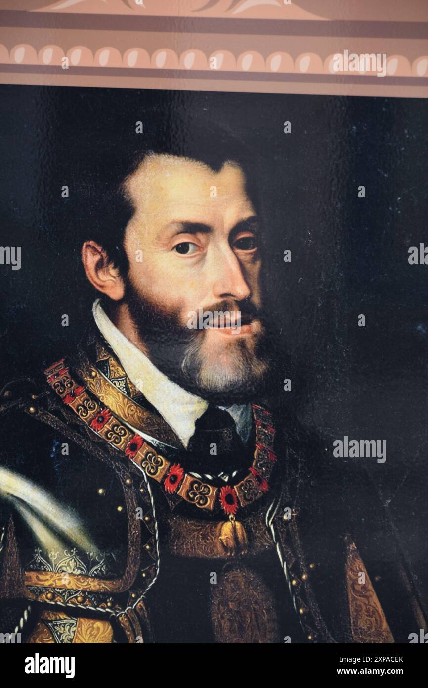 Charles de Habsbourg, né le 24 février 1500 à Gand (comté de Flandre) et mort le 21 septembre 1558 au monastère de Yuste (Espagne), élu en 1520 emper Banque D'Images