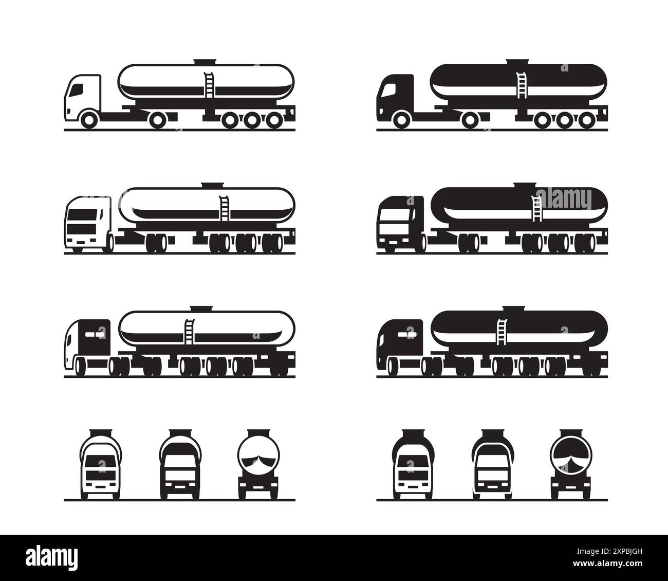 Camions-citernes dans une perspective différente - illustration vectorielle Illustration de Vecteur