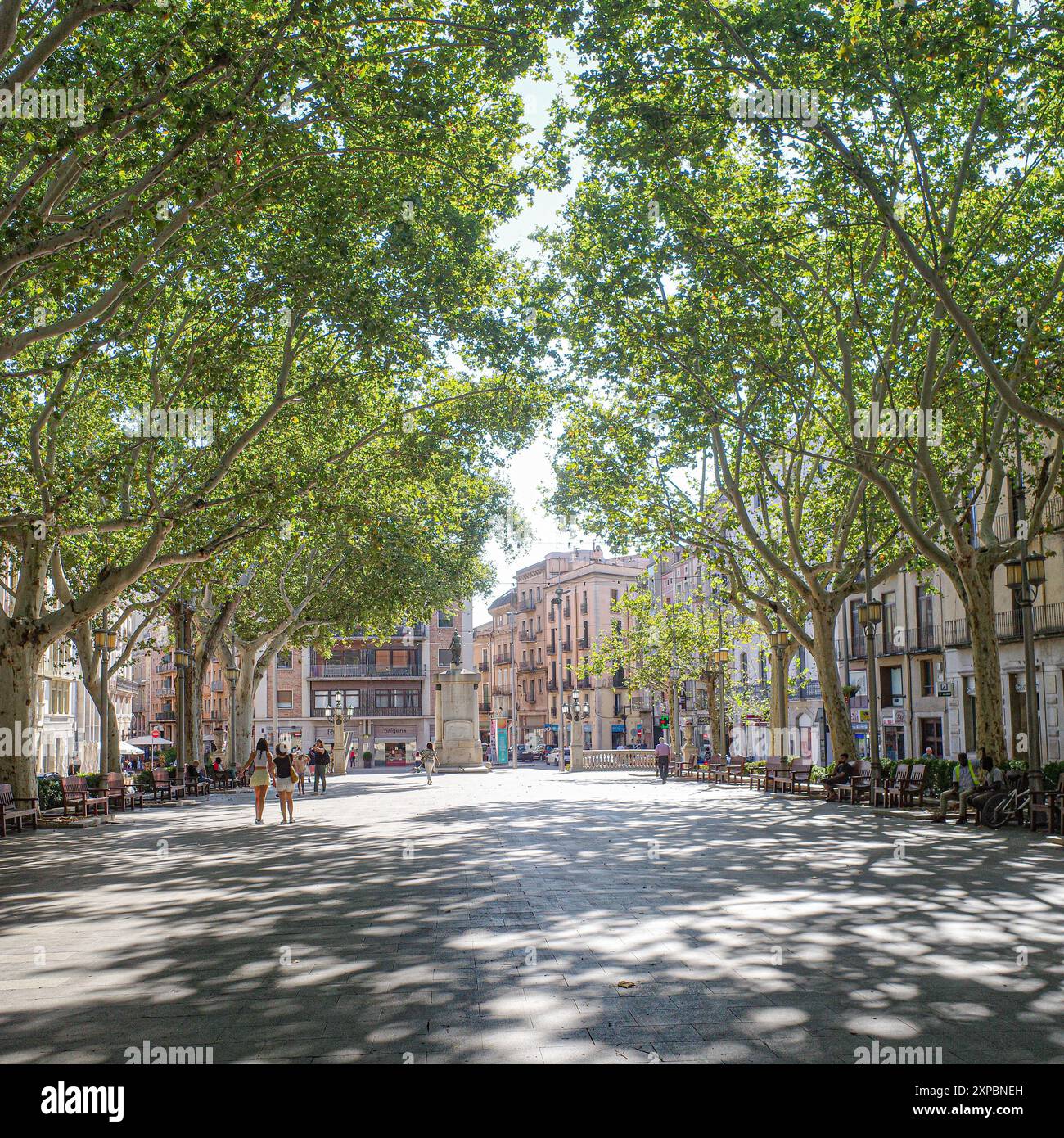 Figueres, Espagne - 3 août 2024 : vues le long du boulevard la Rambla, Figueres, Catalogne Banque D'Images