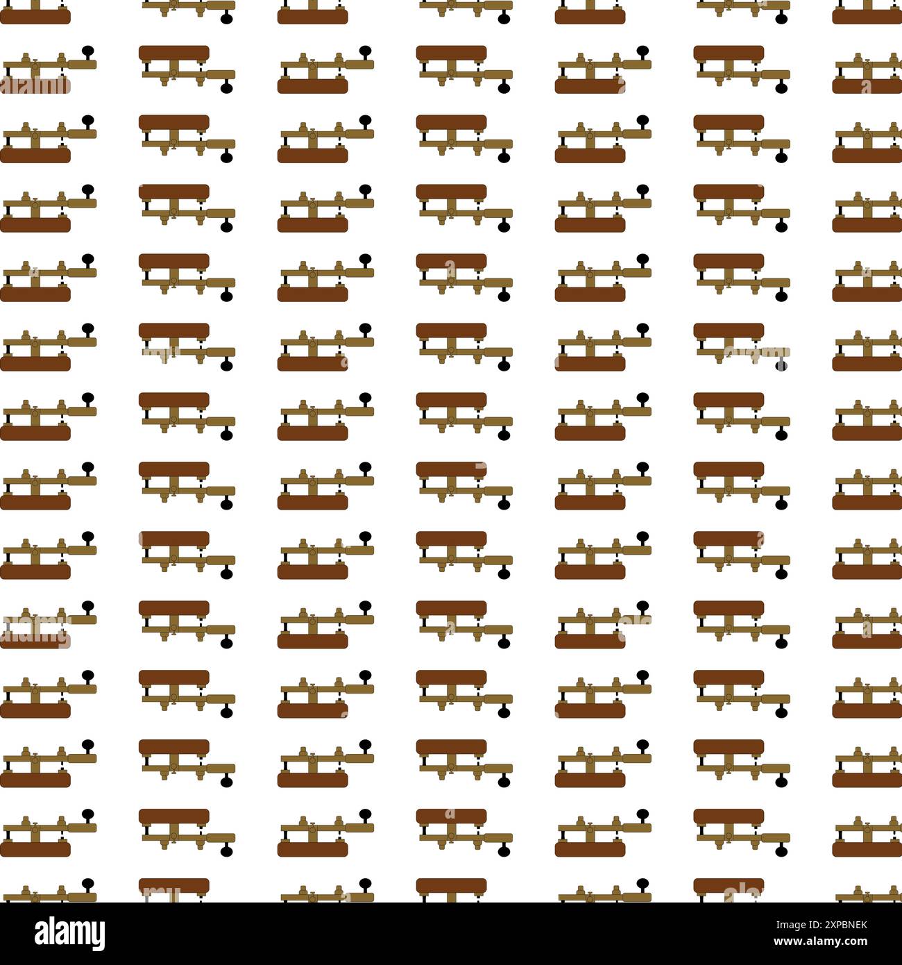 Modèle sans couture avec vieille machine télégraphique. Communication et historique de la presse. Code Morse. Technologie. Illustration vectorielle. Illustration de Vecteur