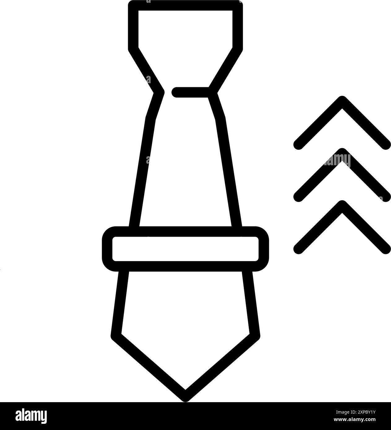 Attache et flèches vers le haut. Progrès et avancement dans la carrière ou les affaires. Croissance de la direction. Icône vectorielle Pixel Perfect Illustration de Vecteur