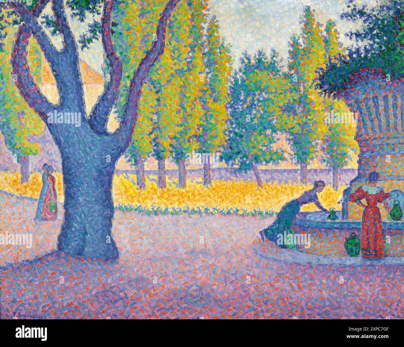 Saint-Tropez, Fontaine des Lices - Paul Signac, 1895 Banque D'Images