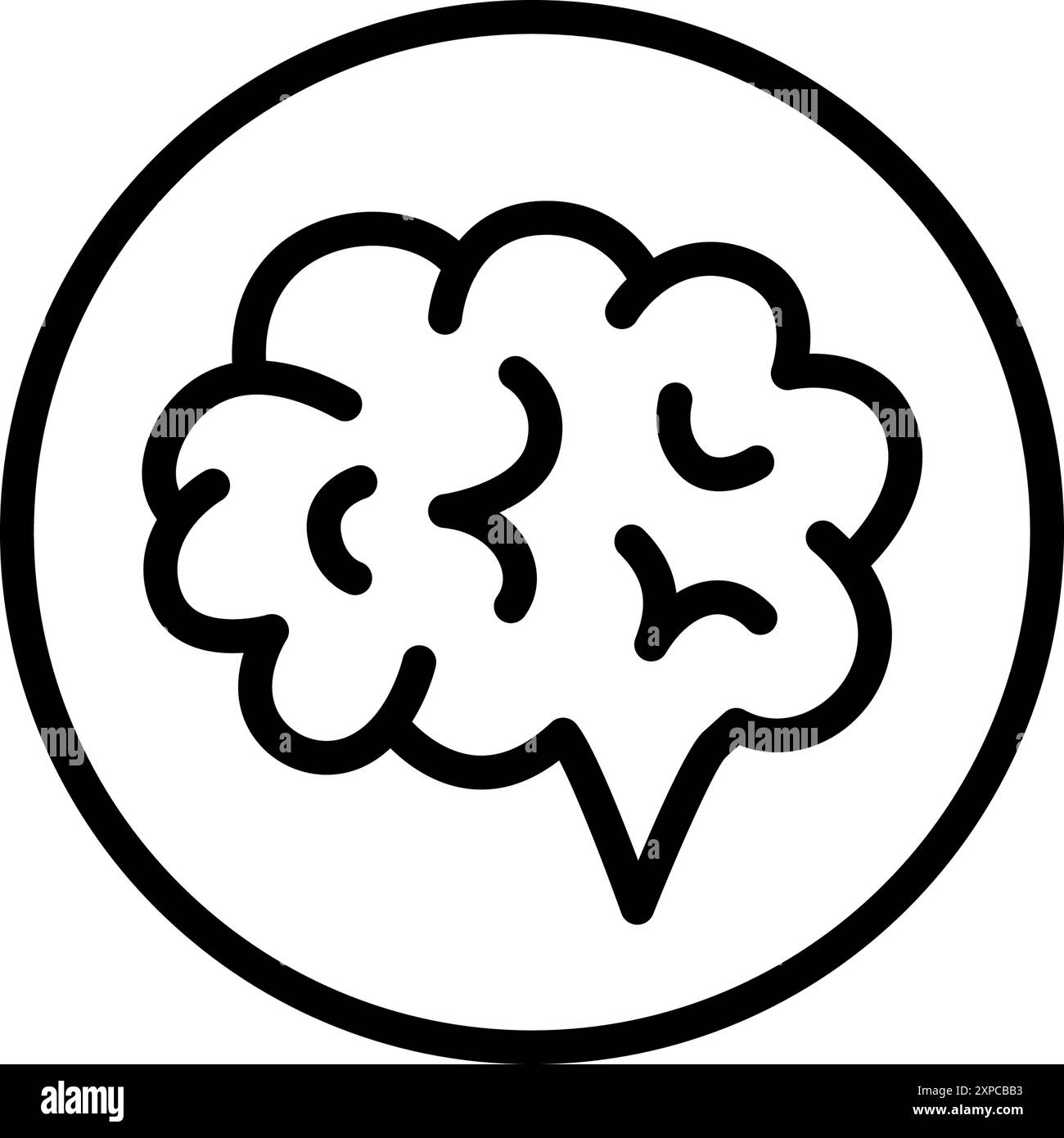 Icône de contour de cerveau adapté aux graphiques d'information, aux sites Web et aux médias imprimés et interfaces. Signe de vecteur isolé sur fond blanc. Illustration de Vecteur