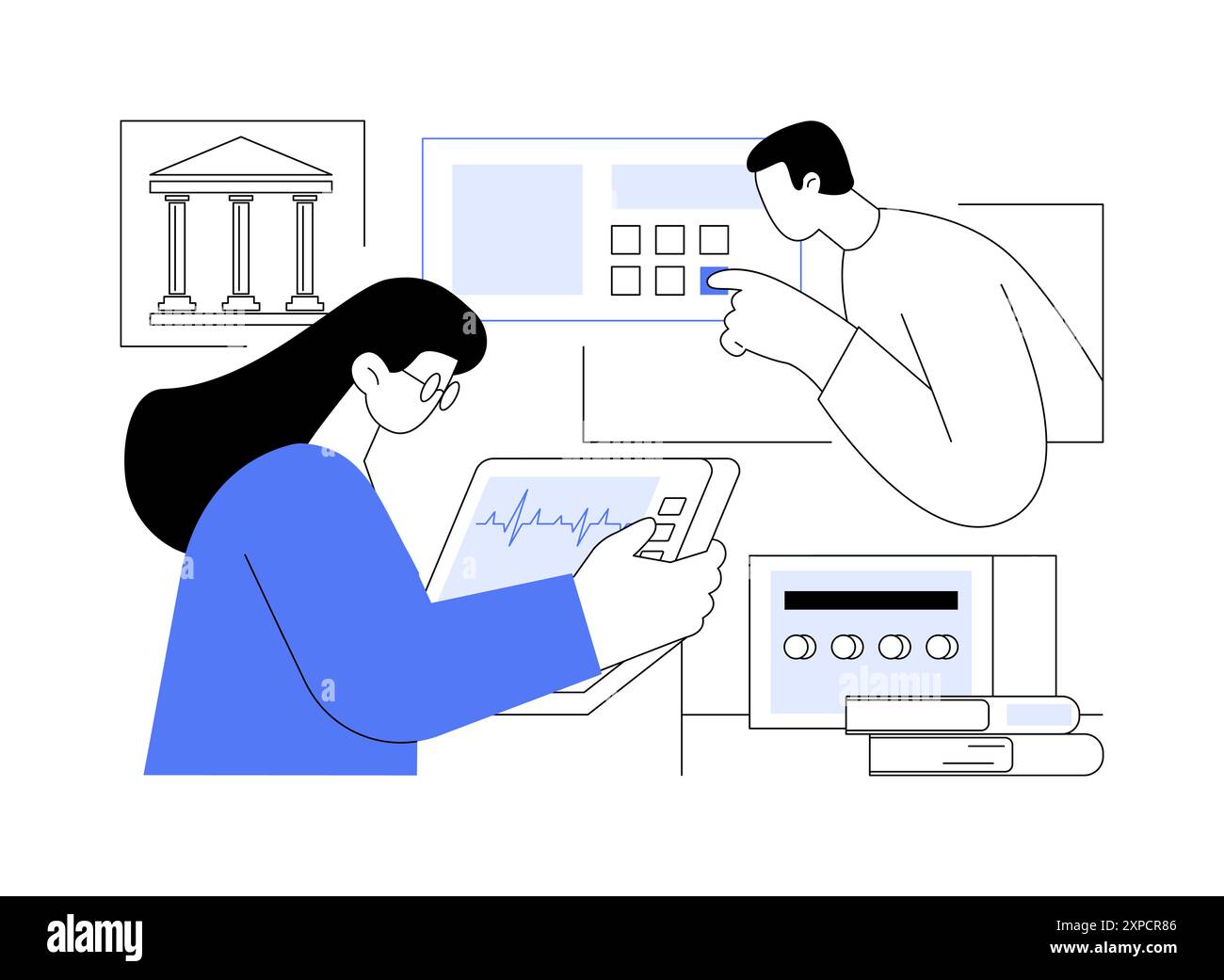 Technologie d'équipement biomédical illustrations vectorielles isolées de dessins animés. Illustration de Vecteur