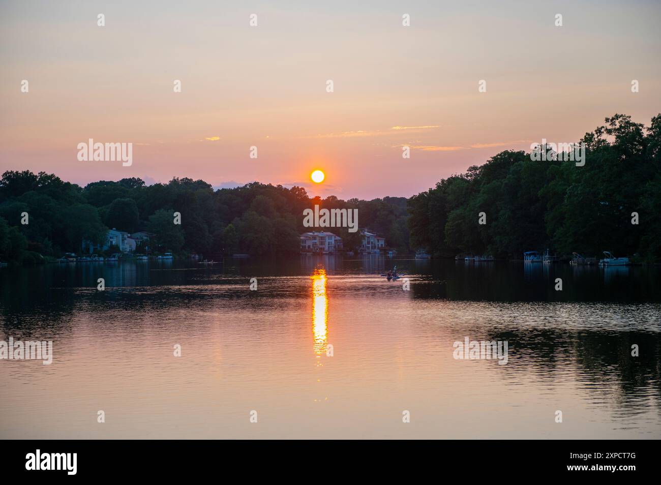 Lake Anne, Reston Virginia au coucher du soleil Banque D'Images