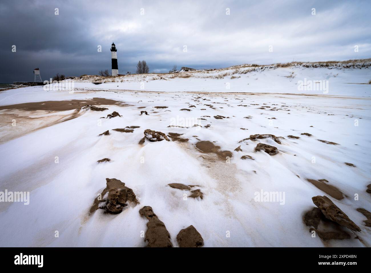 Phare de sable point, Michigan Banque D'Images