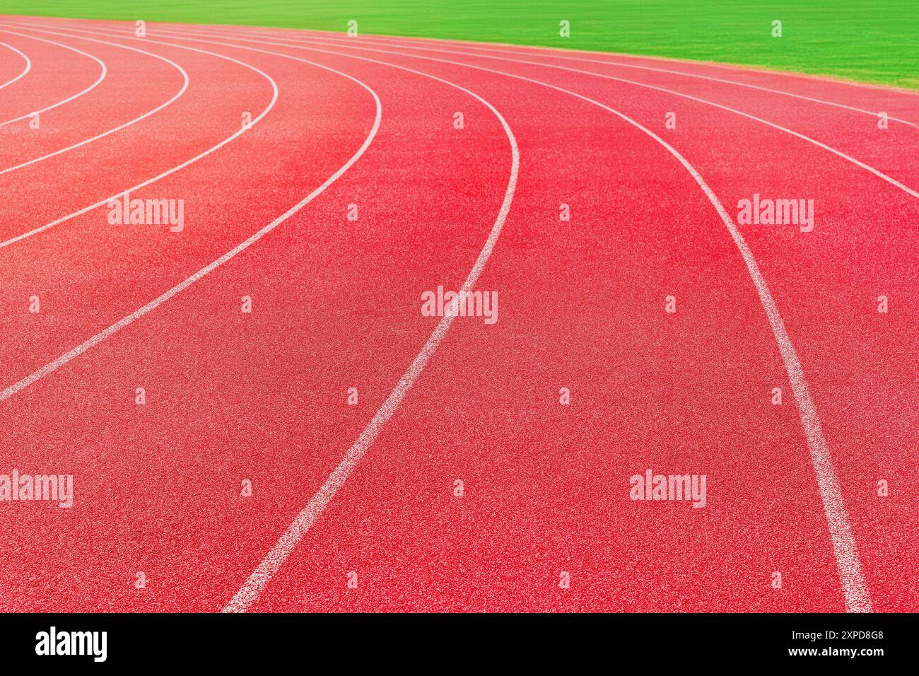 Piste de course au stade d'athlétisme - fond sportif - concept de fitness Banque D'Images