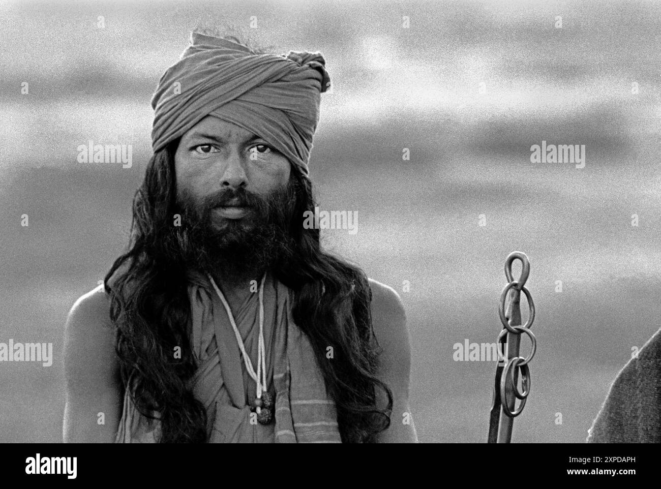 Les hommes saints hindous connus sous le nom de Saddhus se rassemblent pour la Foire annuelle de chameau de Pushkar pendant la pleine lune de novembre chaque année à Pushkar, Inde - 1989 Banque D'Images