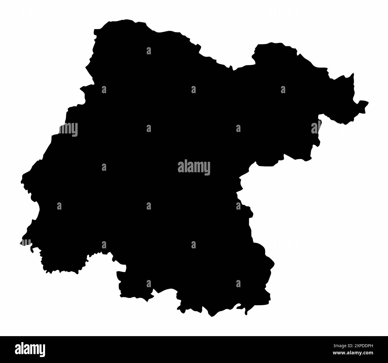 Carte silhouette de l'État de Guanajuato isolée sur fond blanc, Mexique Illustration de Vecteur
