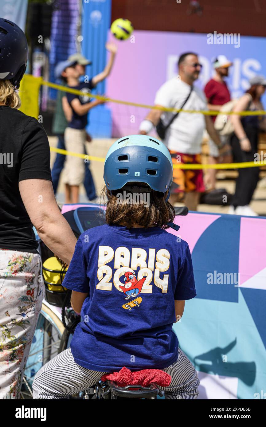 FRANCE. PARIS (75) (19ÈME ARRONDISSEMENT) PENDANT LES JEUX OLYMPIQUES DE PARIS 2024, LA ZONE DES FANS CARRÉS DE STALINGRAD (2024/08/04) Banque D'Images