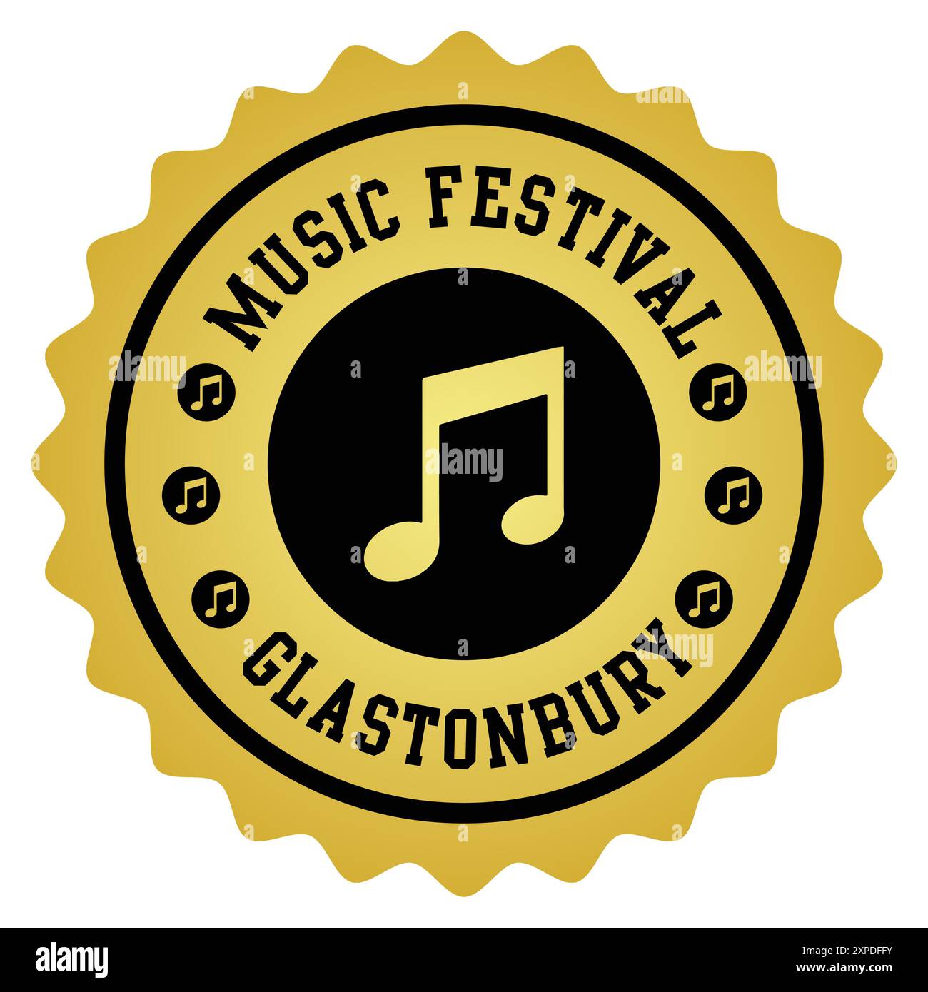 Festival de musique Stamp concept illustration vectorielle abstrait sceau éditable Glastonbury Illustration de Vecteur