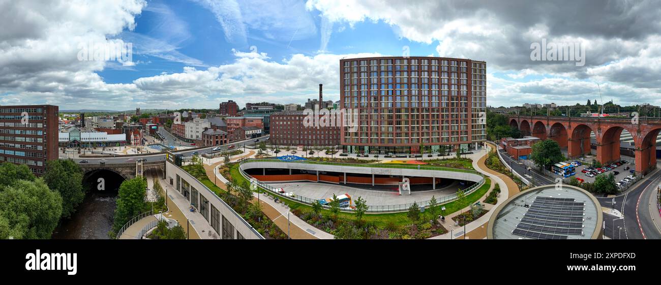 Vue aérienne de l'échangeur de Stockport à Stockport - Greater Manchester Banque D'Images