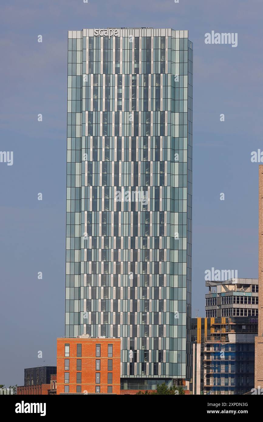 Immeuble d'hébergement étudiant Scape dans le centre-ville de Leeds qui a presque fini d'être construit sur la rue Merrion. Banque D'Images