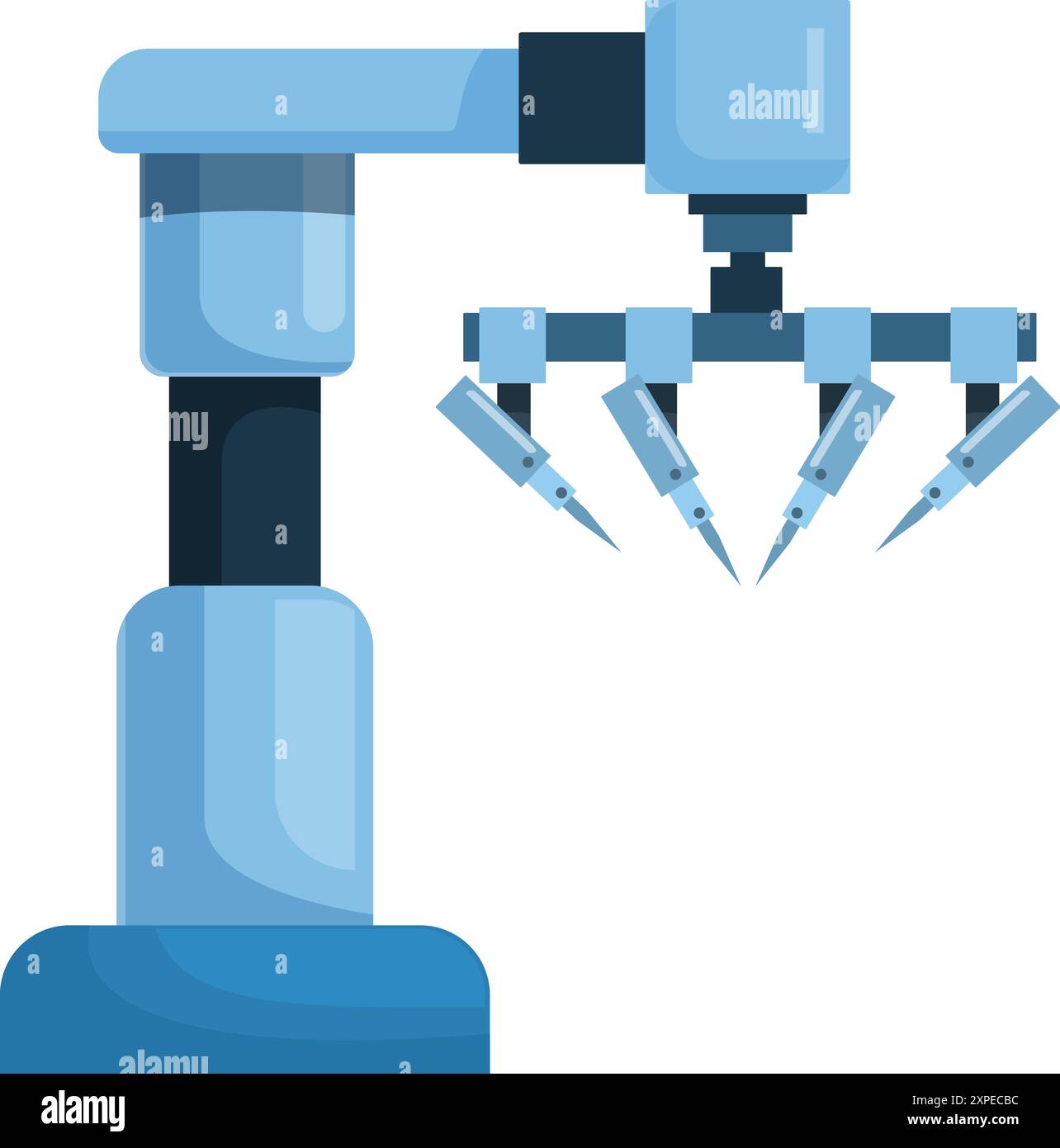 Chirurgien robot médical opérant à l'aide d'outils de haute précision, avenir médical et technologie Illustration de Vecteur