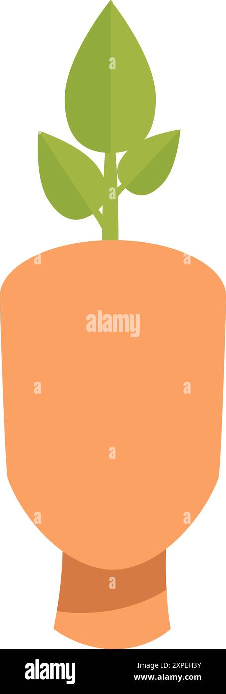 La jeune plante pousse à partir d'un sommet de carotte, symbolisant de nouveaux débuts et le cycle de la vie Illustration de Vecteur