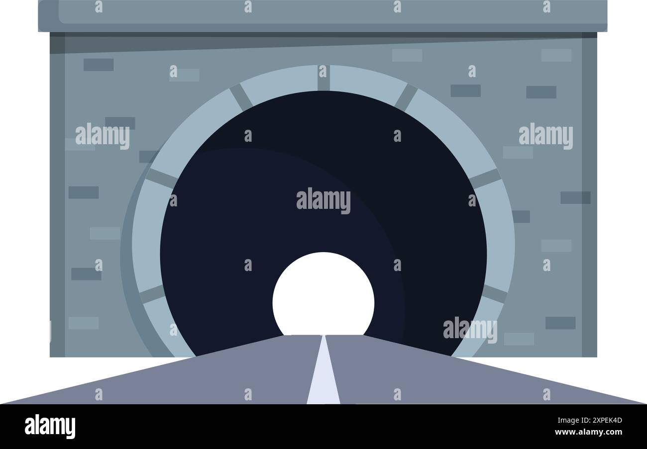 Illustration d'un tunnel sombre avec une lumière à la fin, symbolisant l'espoir et un avenir positif Illustration de Vecteur