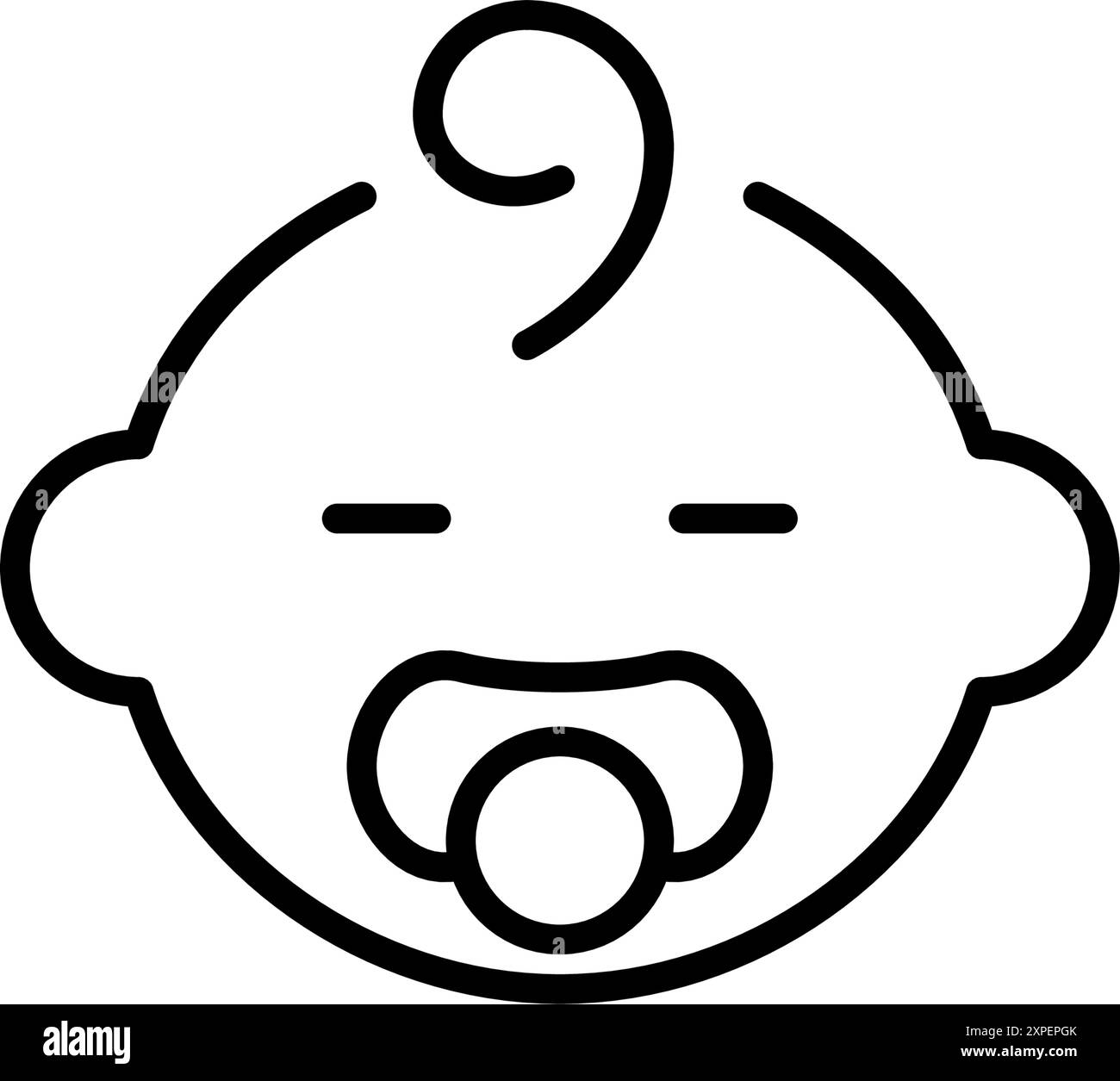 Bébé avec sucette. Confort et calme pour les nourrissons. Garde d'enfants et fournitures. Icône vectorielle Pixel Perfect Illustration de Vecteur