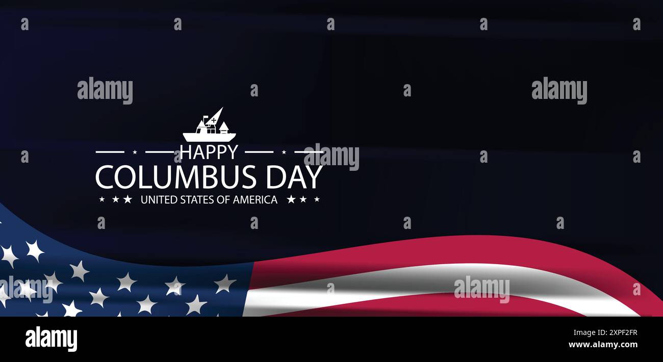 Conception de texte Happy Columbus Day Illustration de Vecteur