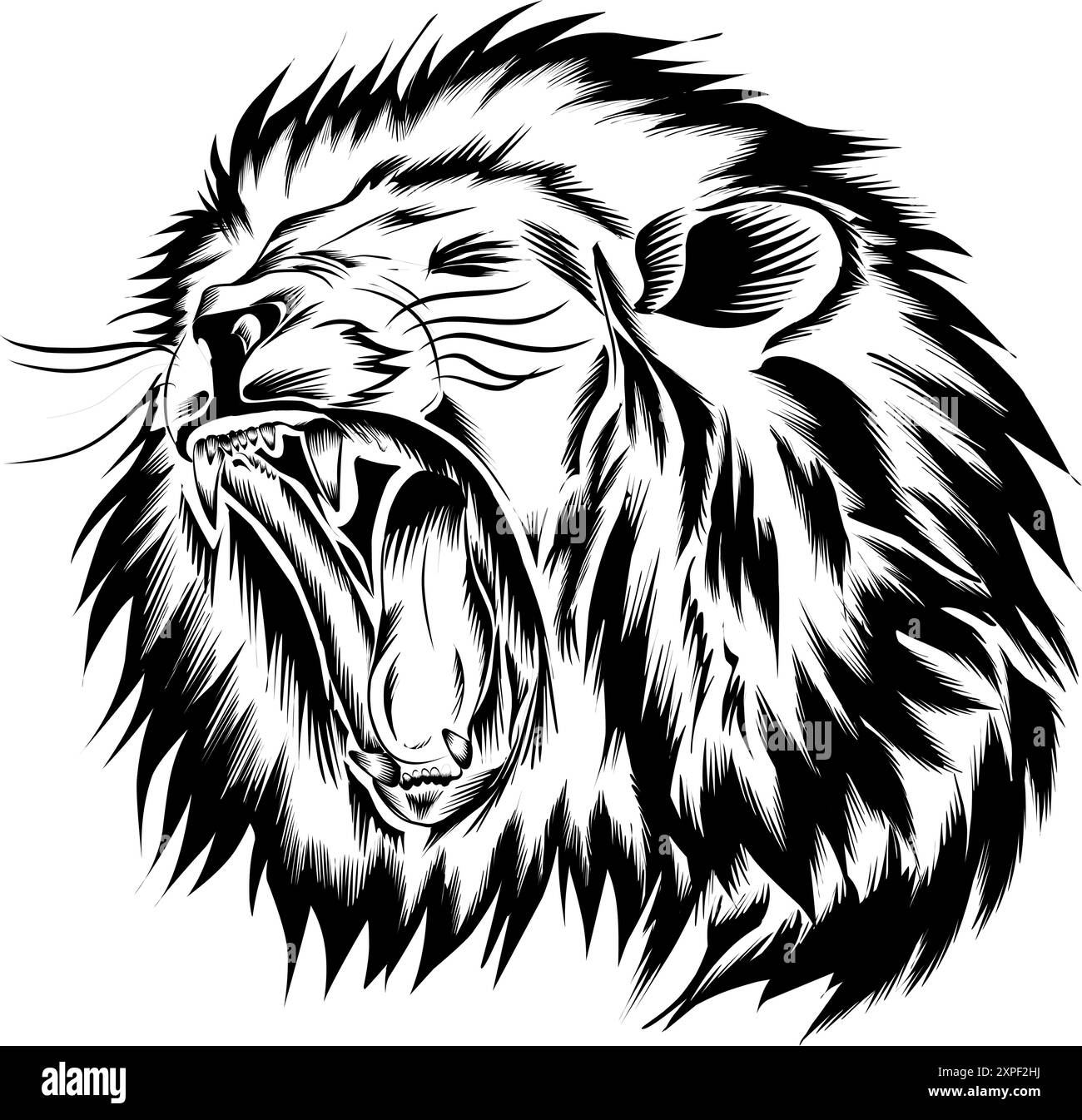 Motif représentant une icône représentant une tête de lion. Parfait pour icône, logo, tatouage, bannière, autocollants, cartes de vœux Illustration de Vecteur