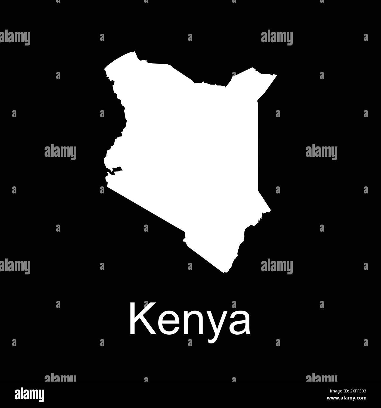 Conception d'illustration d'icône de carte de pays du Kenya Illustration de Vecteur