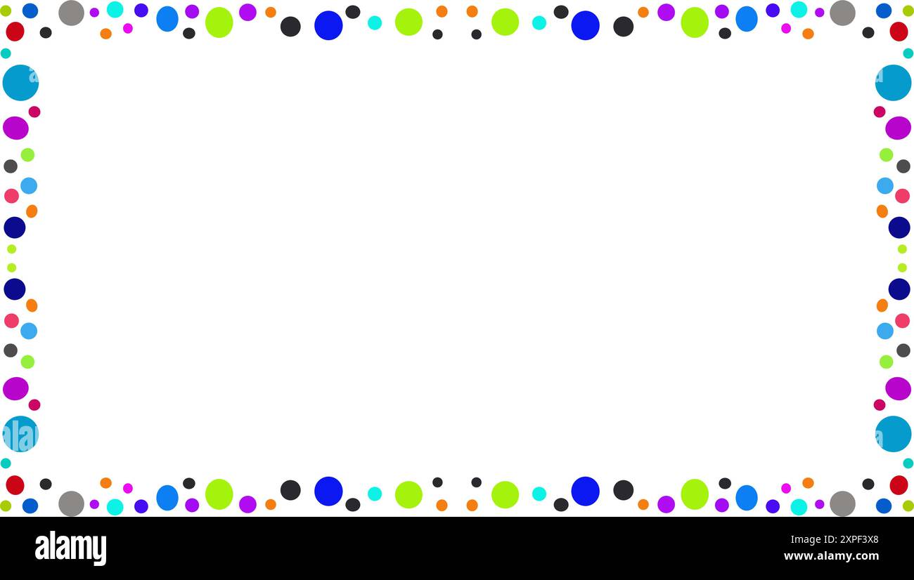 Balles colorées résumé illustration arrière-plan cadre bordure texture. Idéal pour les fonds d'écran de site Web, les affiches, les bannières, les couvertures de livre, les couvertures d'invitation Illustration de Vecteur